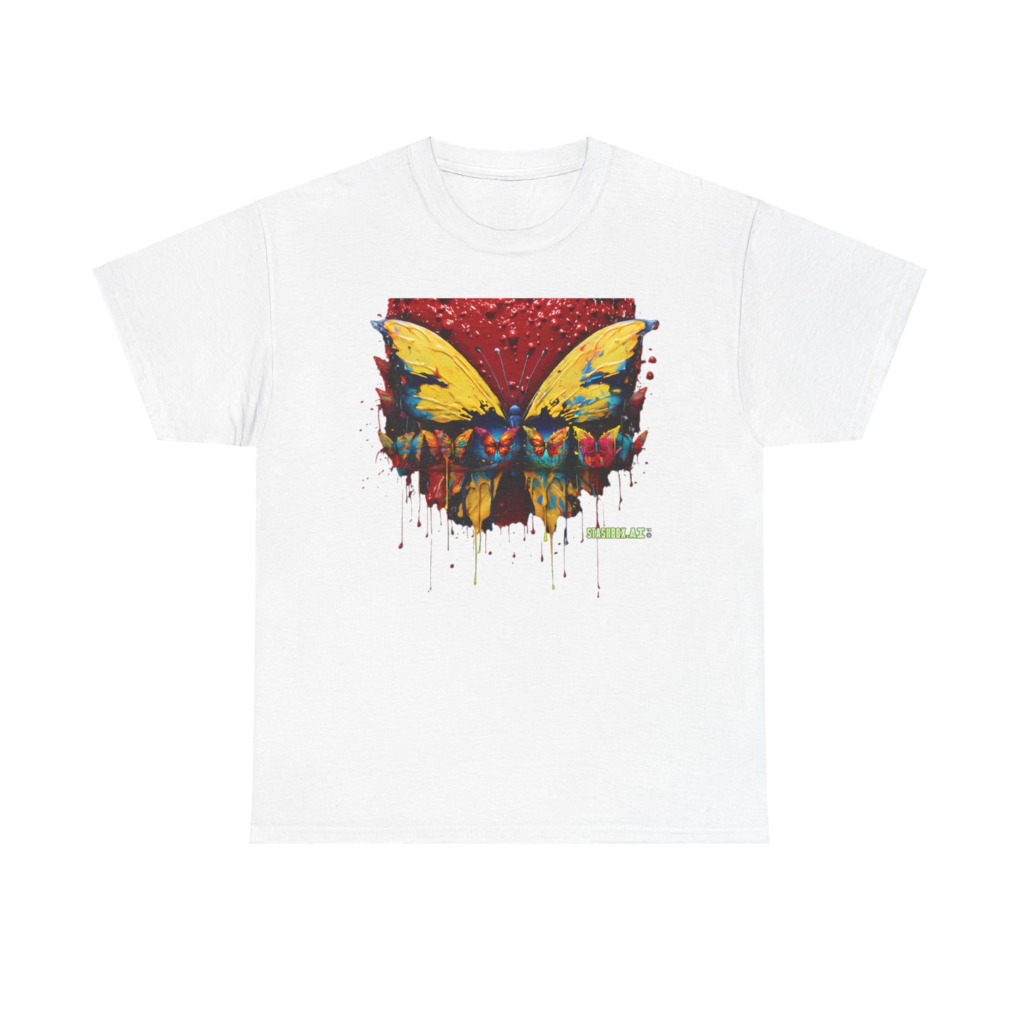 Unisex Heavy Cotton Tee Pop Surrealism Butterfly Design 010