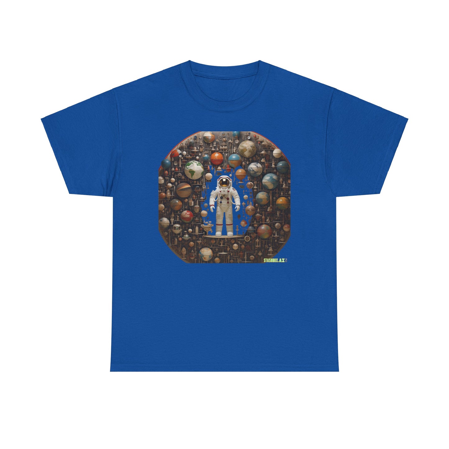 Unisex Adult Size Heavy Cotton Tshirt Astronaut Knolling 002