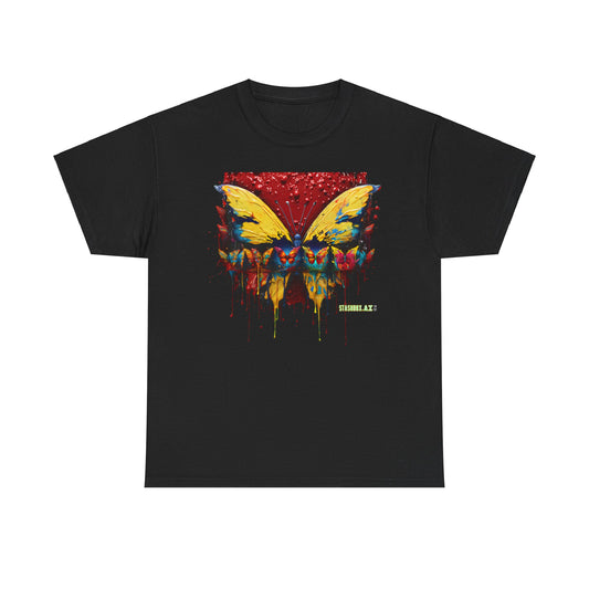 Unisex Heavy Cotton Tee Pop Surrealism Butterfly Design 010