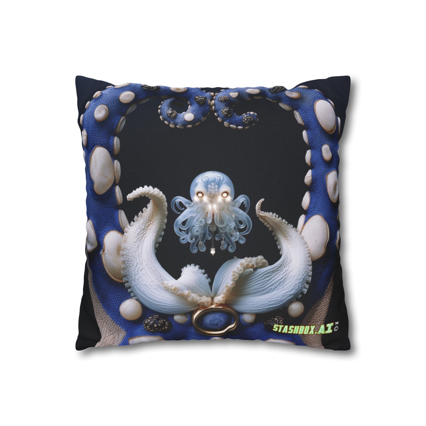 Spun Polyester Square Pillowcase Octopus 003