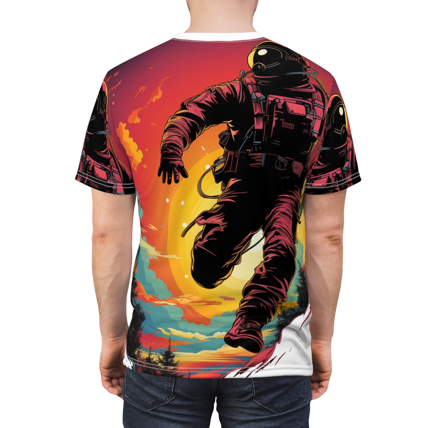 Unisex Cut & Sew Tee (AOP) Astronaut 001