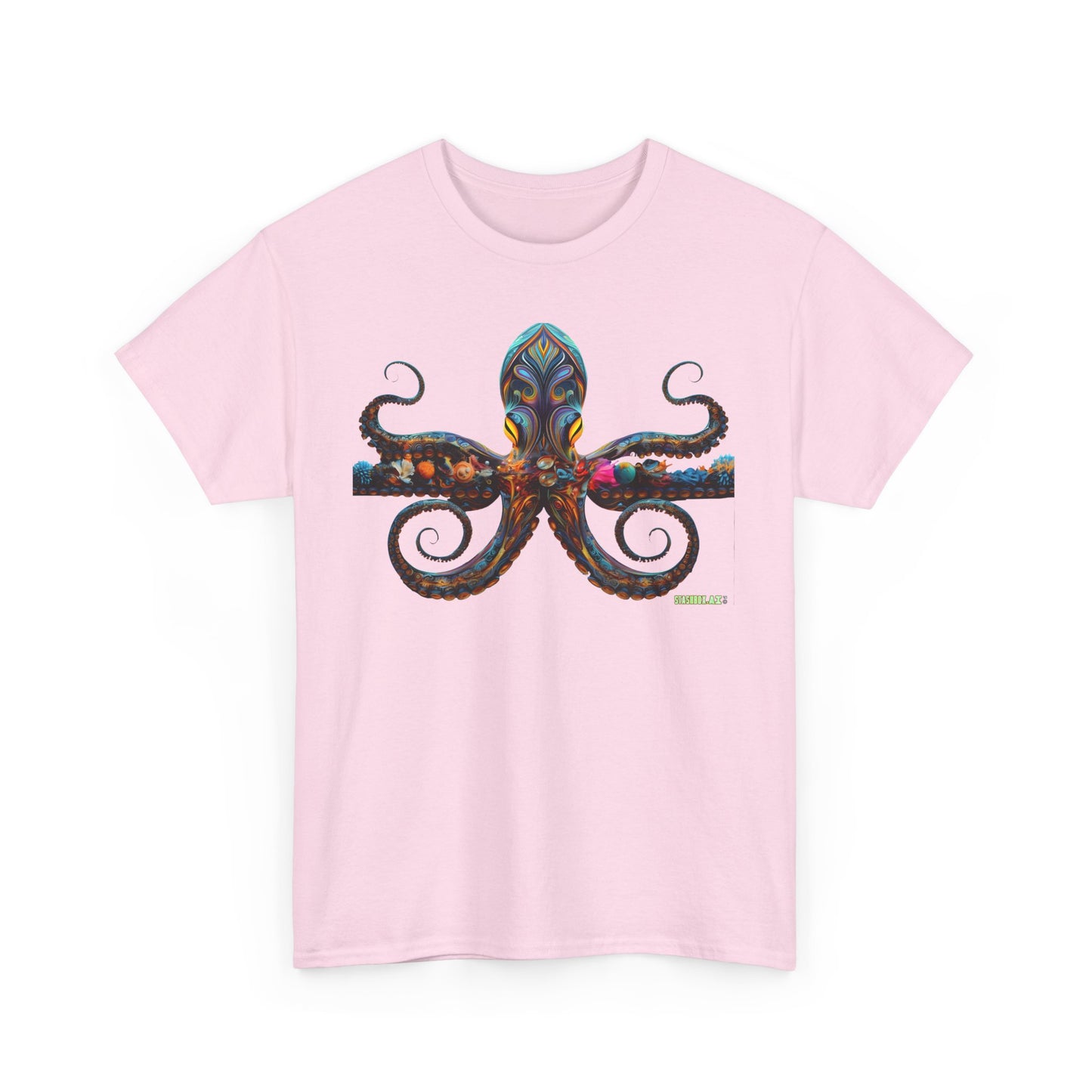 Unisex Heavy Cotton Tee Animal Squid Psychedelic 002