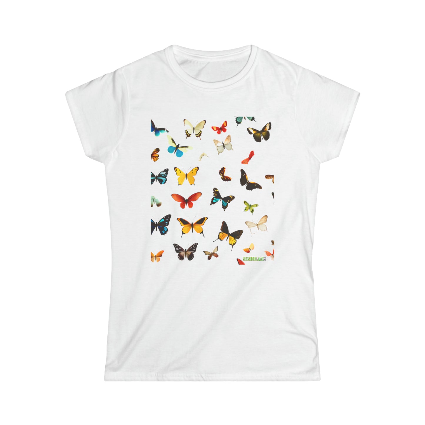 Women's Softstyle Tee - Colorful Geometric Butterfly 005