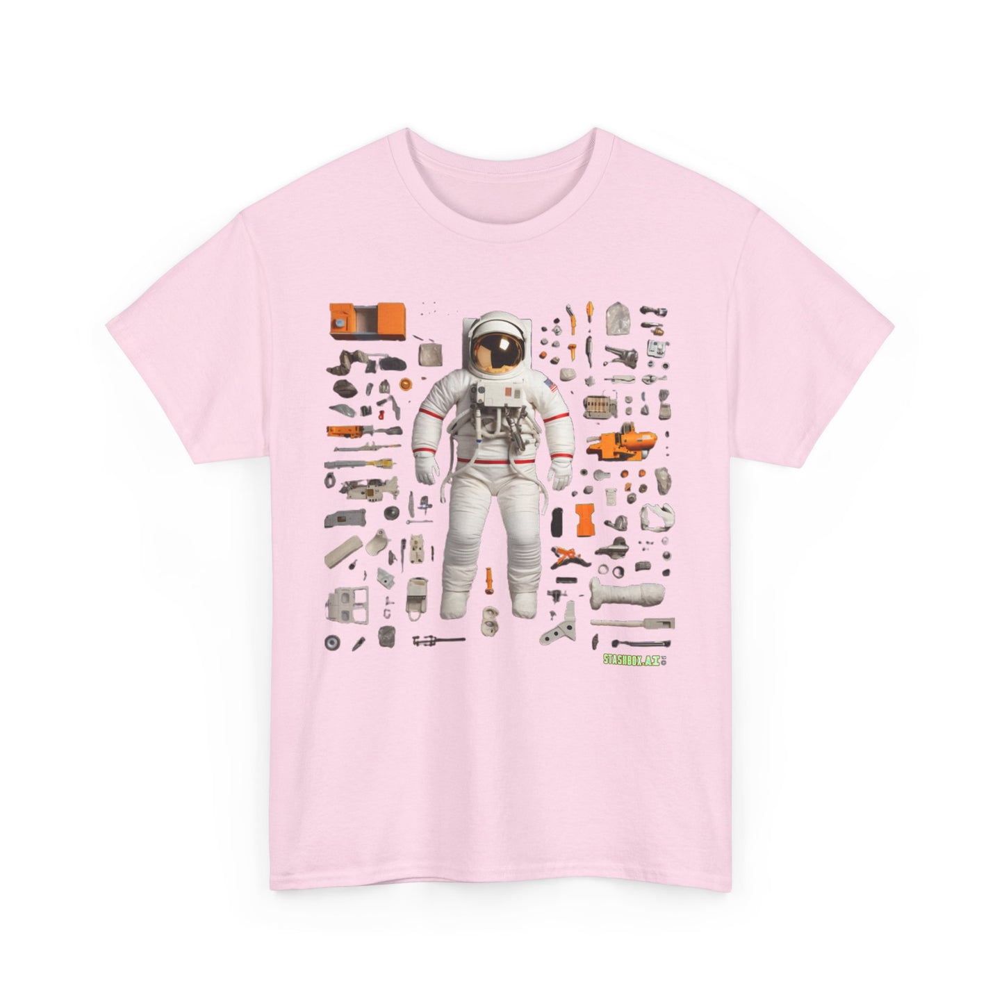 Unisex Adult Size Heavy Cotton TShirt Astronaut Knolling 003