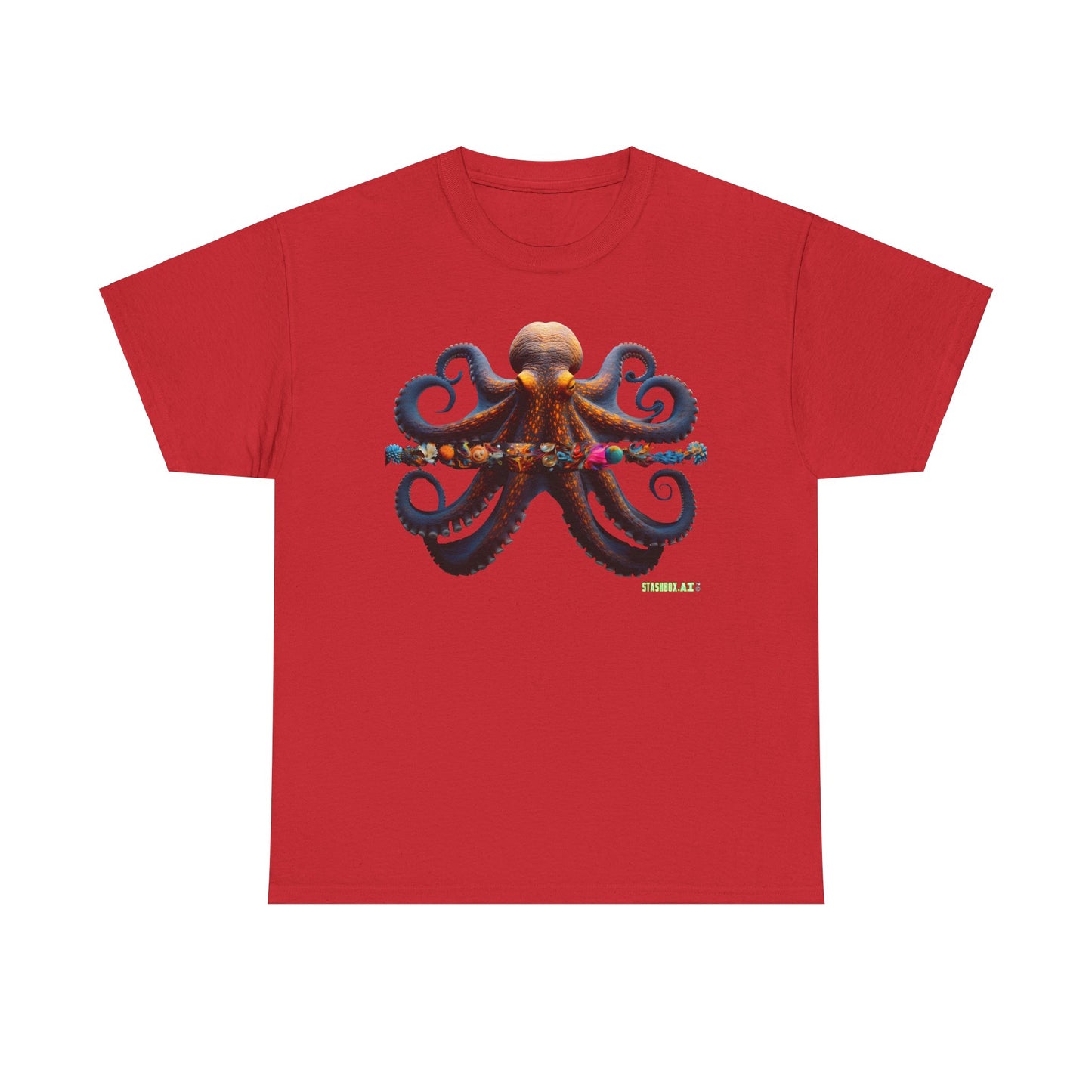 Unisex Heavy Cotton Tee Animal Octopus 001