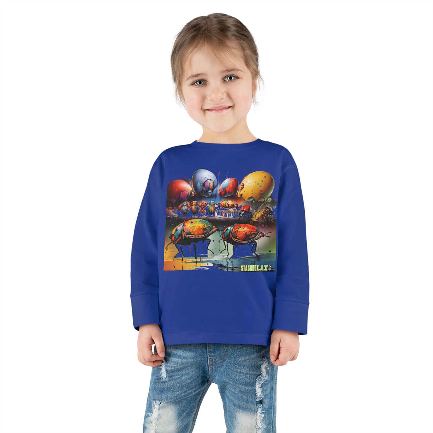 Toddler Long Sleeve Tee Colorful Fun Bugs 002 T-Shirt