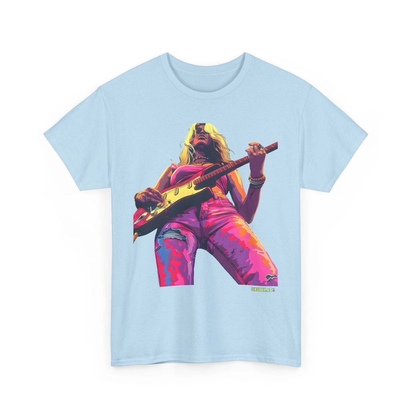 Unisex Heavy Cotton T-Shirt  Girl Guitarist Rocking 016