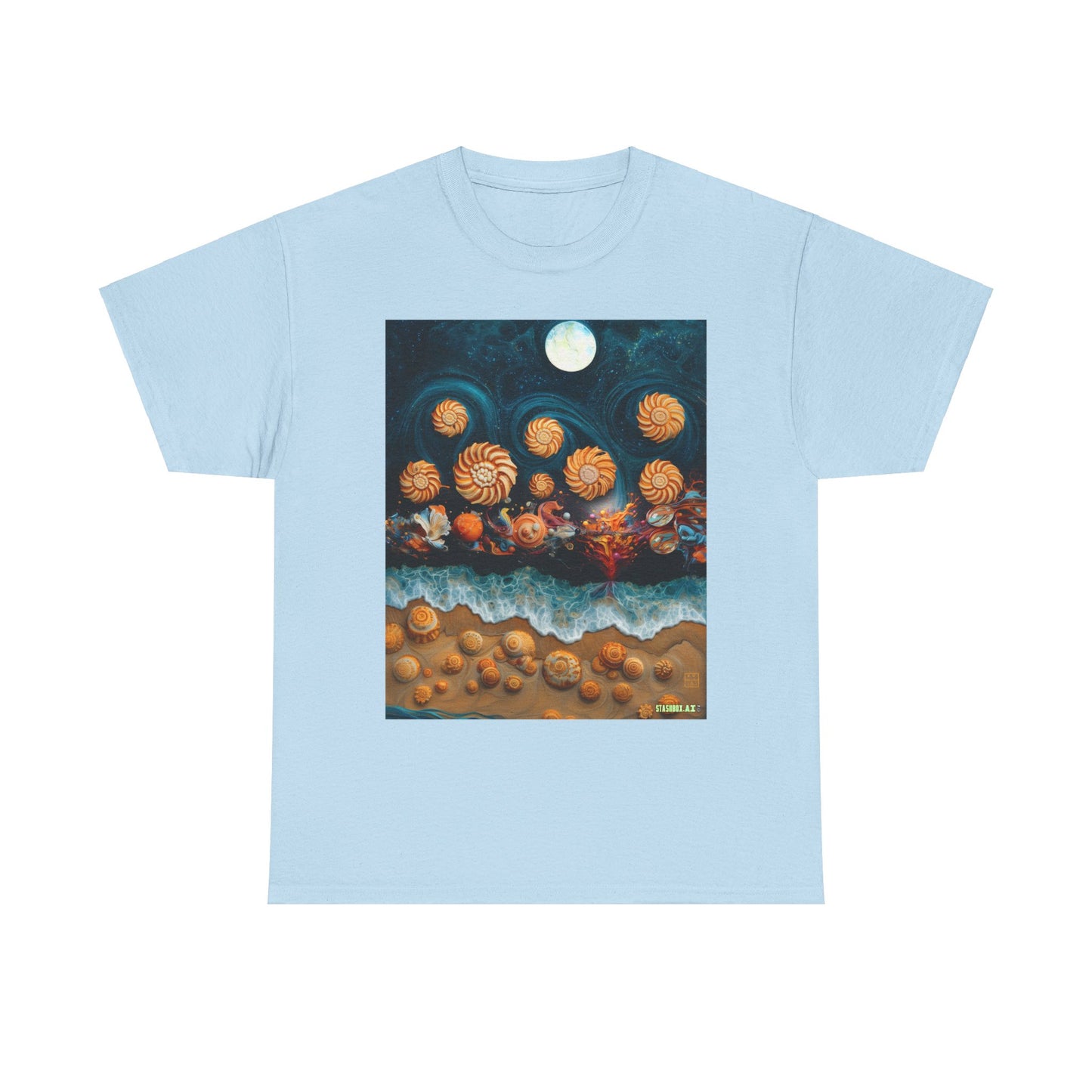 Unisex Heavy Cotton Tee Tropical Magic Beach 002