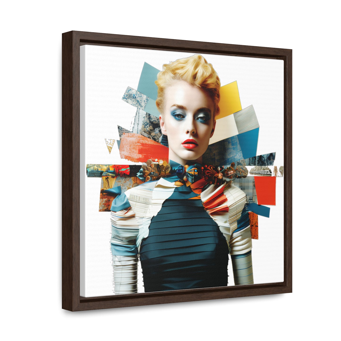 Super Model & Trains Abstract - Gallery Canvas Wraps, Square Frame - 009