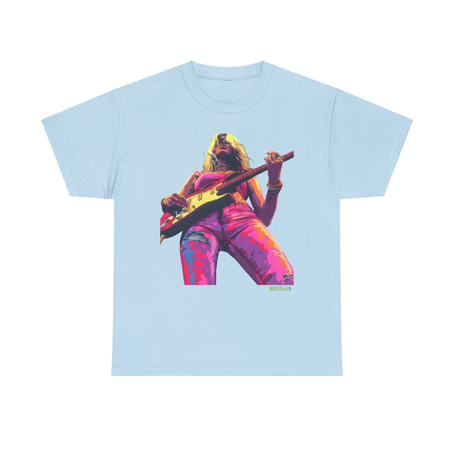 Unisex Heavy Cotton T-Shirt  Girl Guitarist Rocking 016