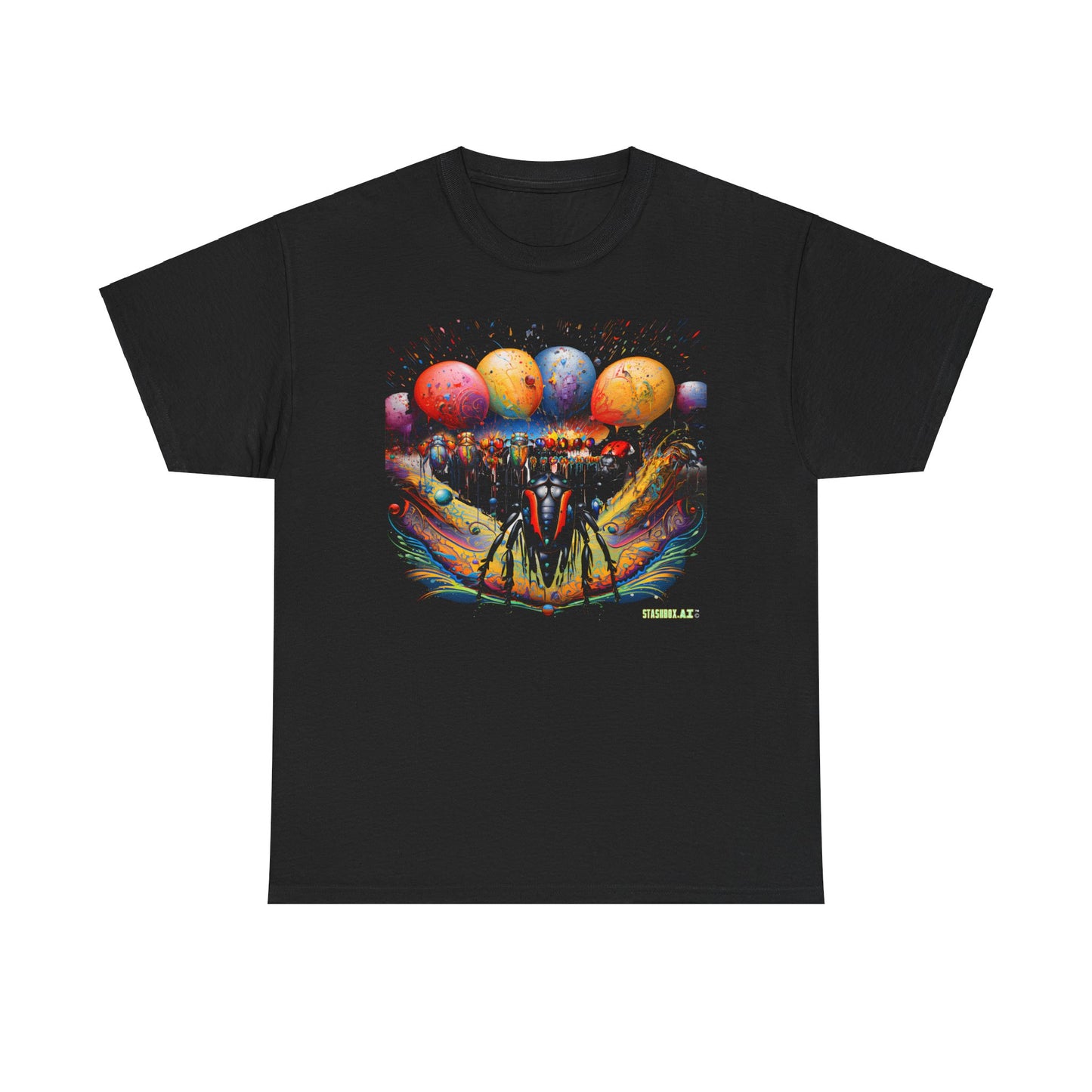 Unisex Adult Size Heavy Cotton Tee Colorful Bugs 003 T-Shirt