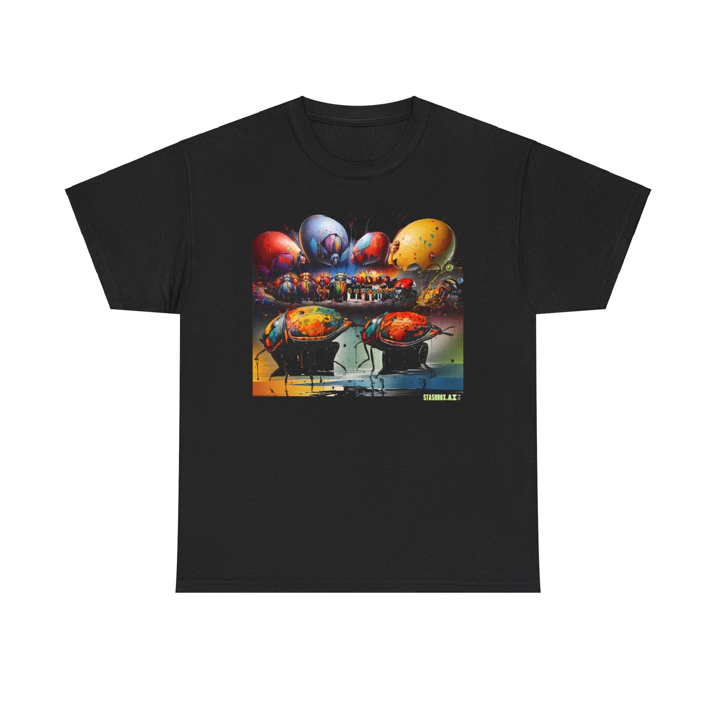 Unisex Adult Size Heavy Cotton Tee Colorful Bugs 002 T-Shirt