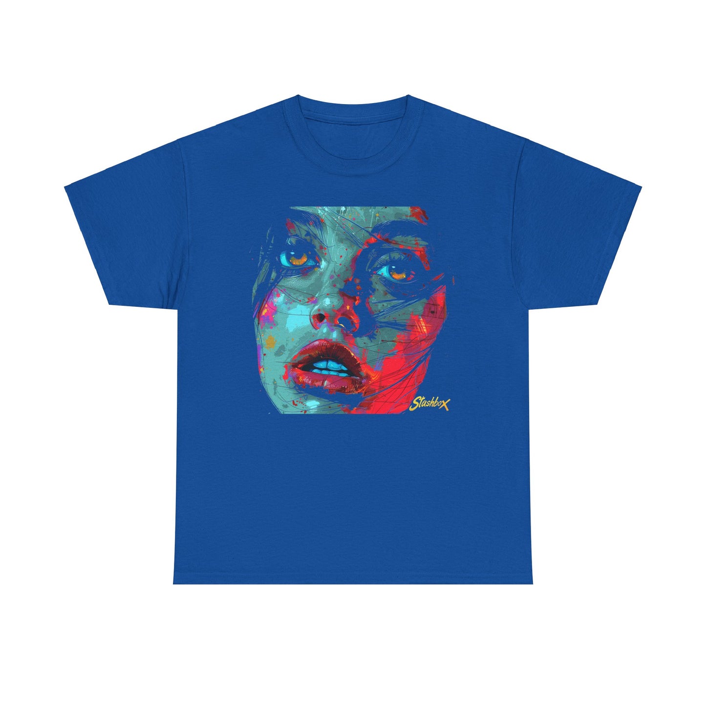 Unisex Heavy Cotton TShirt Beautiful Model Face Design 027