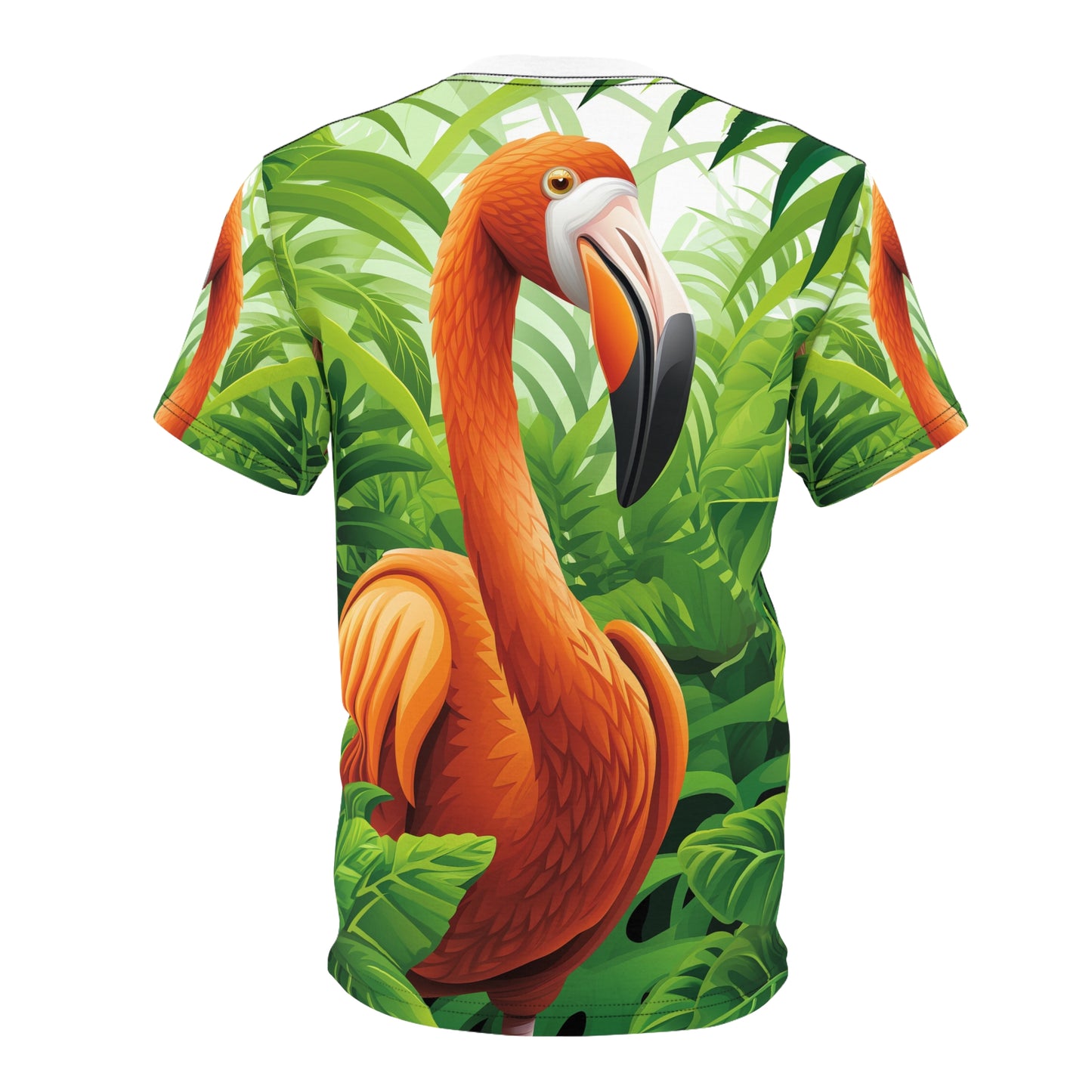 Unisex Cut & Sew TShirt (AOP) Flamingo Design 001
