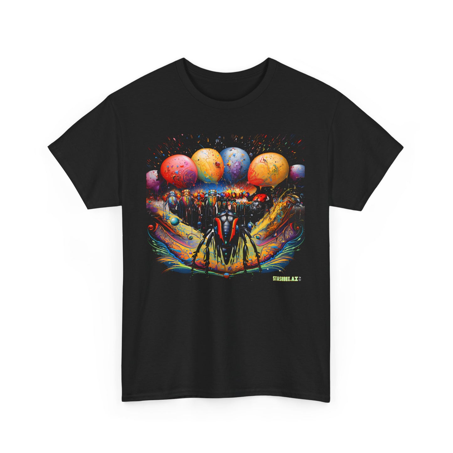 Unisex Adult Size Heavy Cotton Tee Colorful Bugs 003 T-Shirt