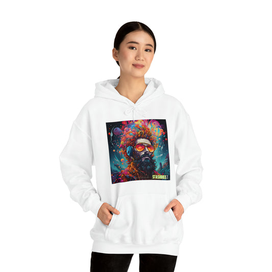 Dive into the Psychedelic MetaVerse with our Producer's Psychedelic Design #003 Hooded Sweatshirt. Wearable art meets digital dreams, exclusively at Stashbox.ai.