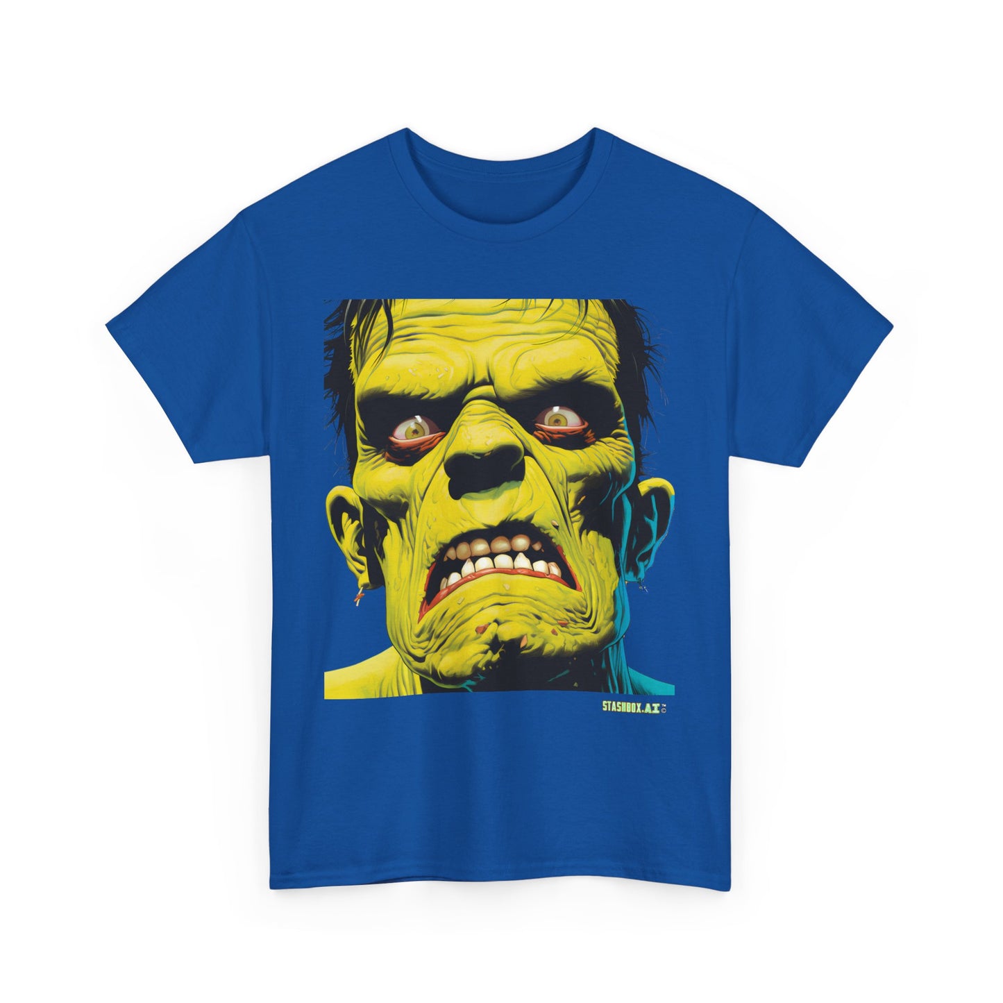 Unisex Heavy Cotton Tee Frankenstein Face #001