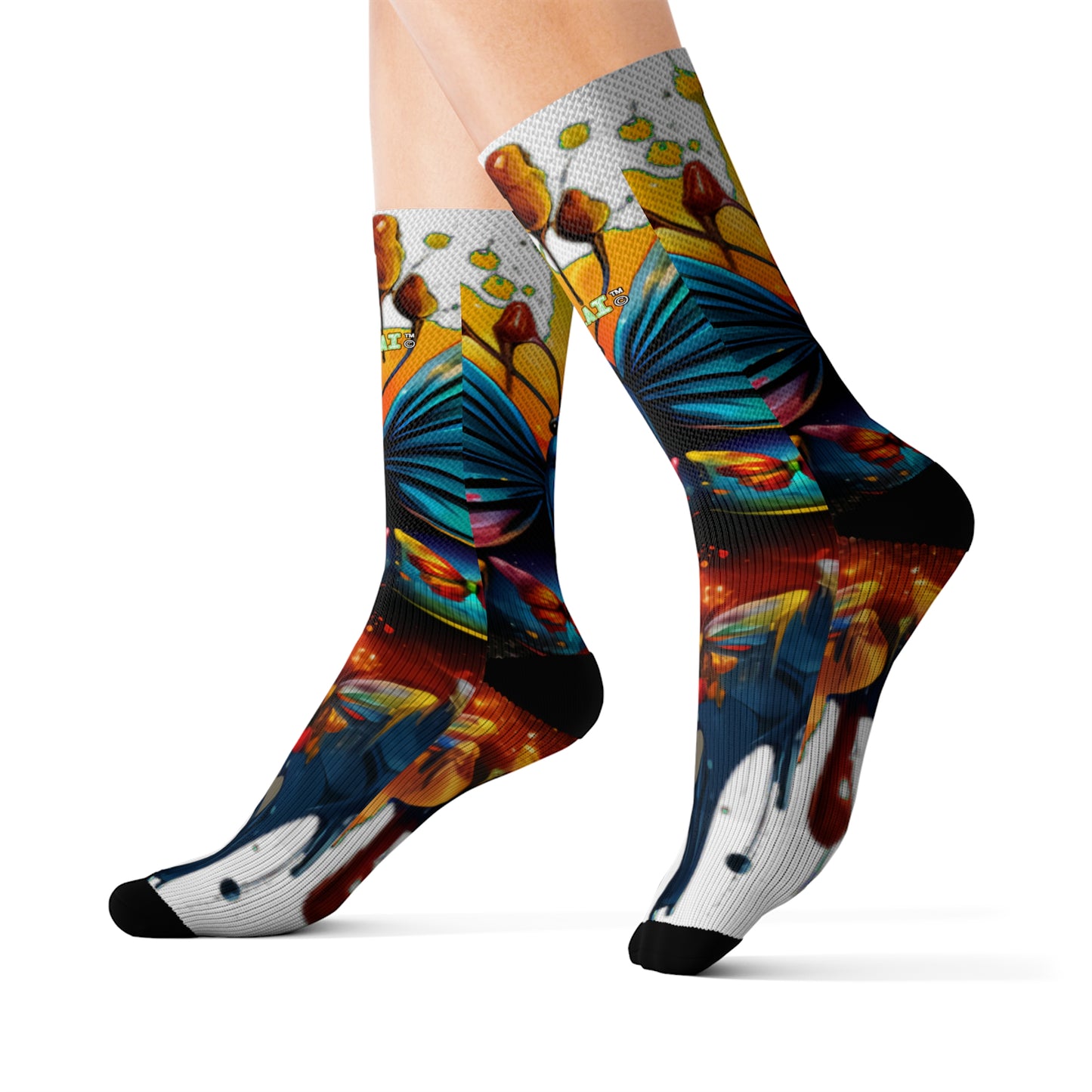 Sublimation Socks Butterfly Design 016