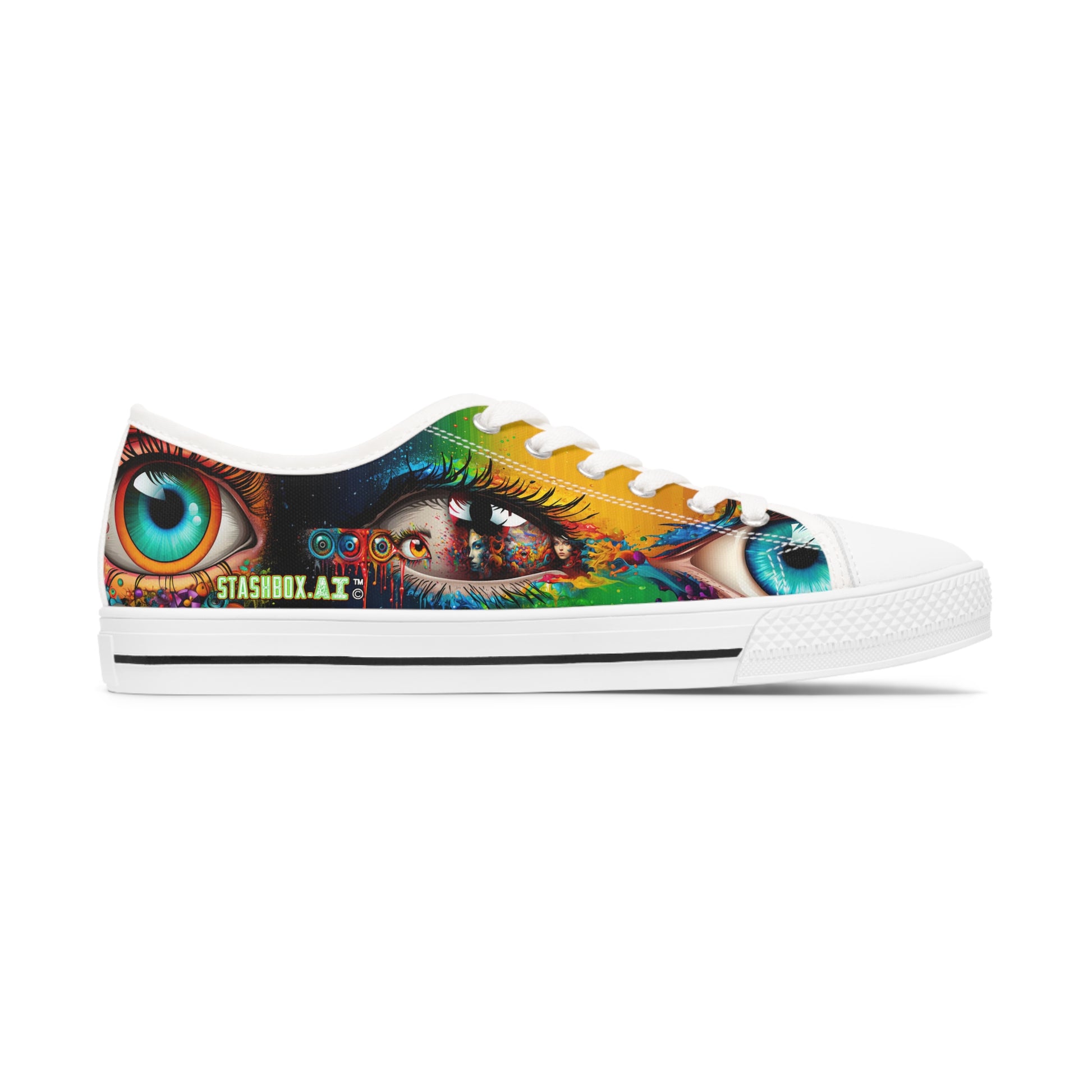 Vibrant Eyes Psychedelic Women's Sneakers - Stashbox Exclusive Design - #ColorfulFootwear #StylishSneakers #PsychedelicFashion