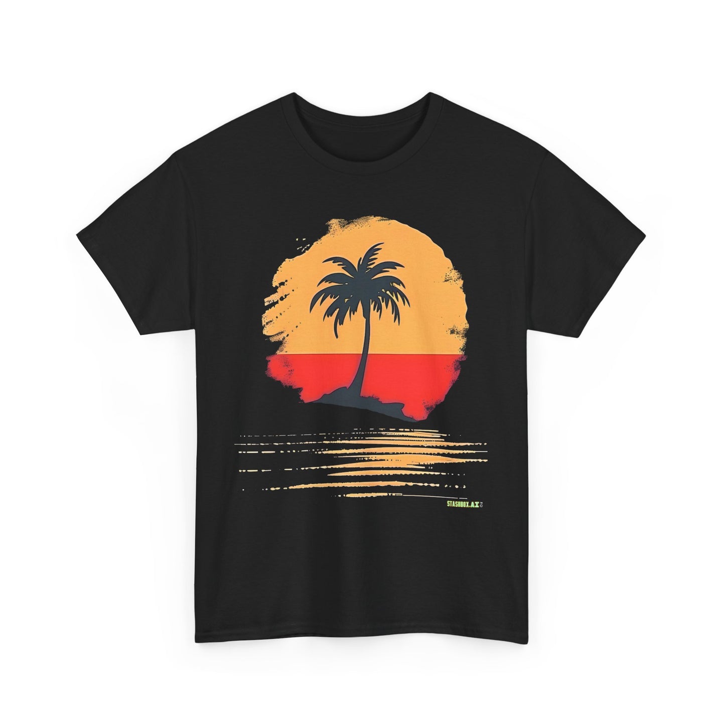 Unisex Heavy Cotton Tee Tropical Rasta Colors Minimalism 003