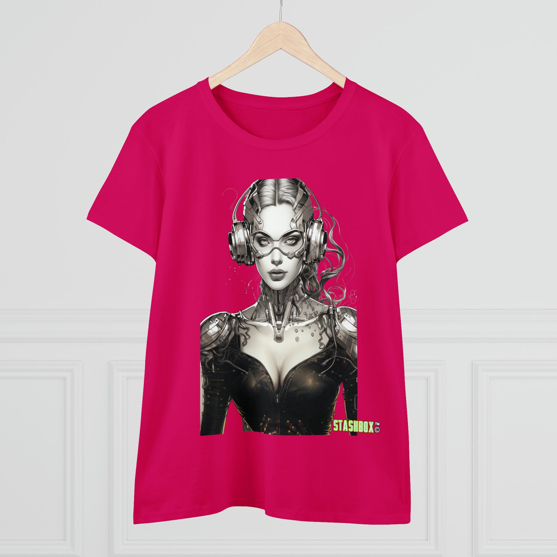 Elevate your style with the Silver Stunner Women's Tee: Stashbox Character Design #001. Embrace the power of a female superhero supermodel cyborg, exclusively from Stashbox.ai.Elevate your style with the Silver Stunner Women's Tee: Stashbox Character Design #001. Embrace the power of a female superhero supermodel cyborg, exclusively from Stashbox.ai.