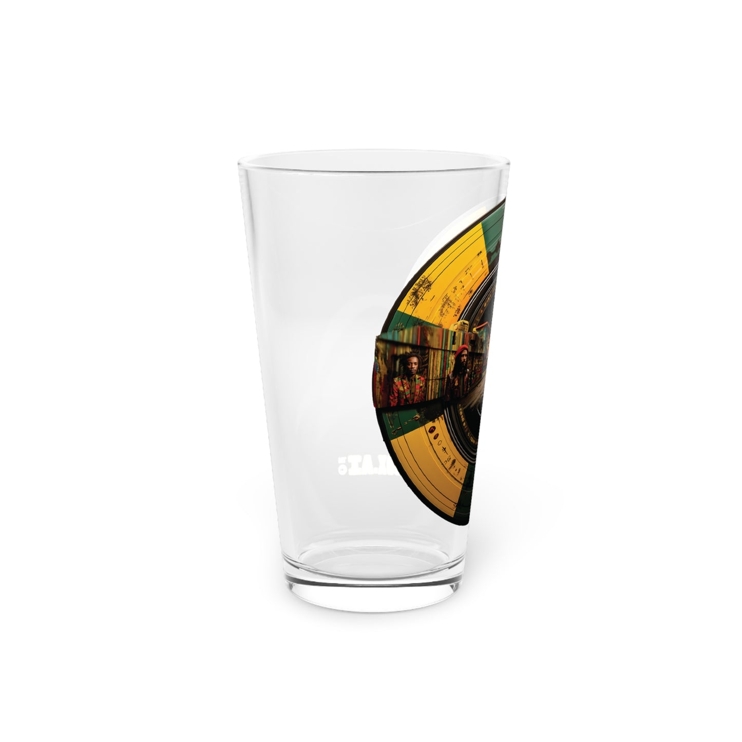 Raise the Vibe with our Rasta Record Psychedelic Design #005 Pint Glass. Sip in style, exclusively at Stashbox.ai.