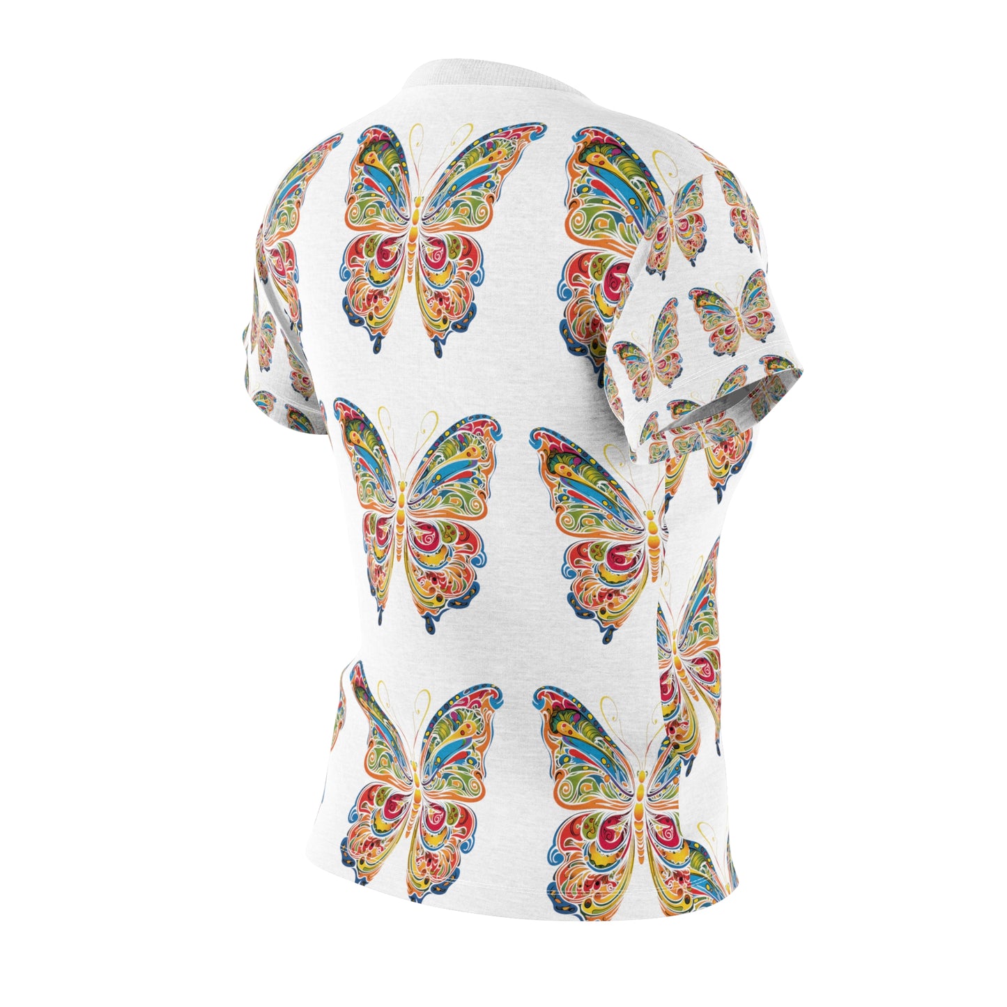 Women's Cut & Sew Tee (AOP) Butterfly Pattern T-Shirt 014