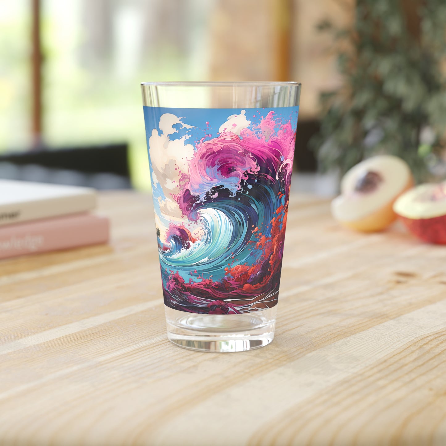 Psychedelic Wave - Pint Glass, 16oz - Wave Design #003