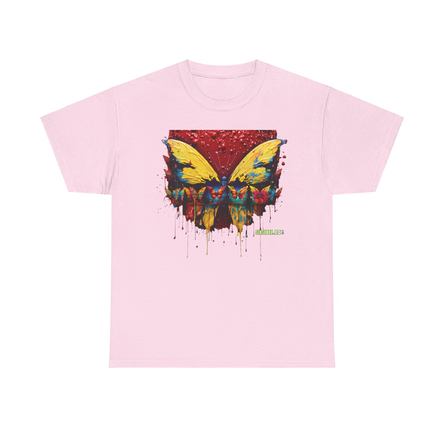 Unisex Heavy Cotton Tee Pop Surrealism Butterfly Design 010