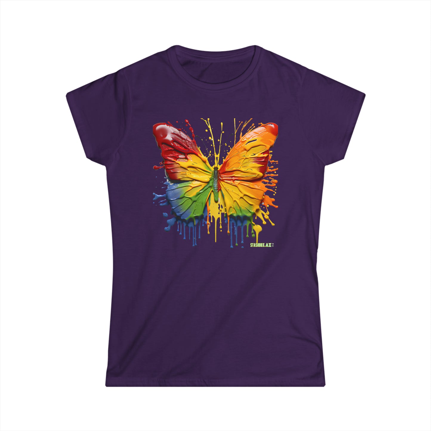 Women's Softstyle Tee - Colorful Butterfly 003