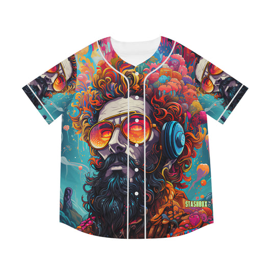 Men's Psychedelic Baseball Jersey (AOP) Stashbox Psychedelic Design #003