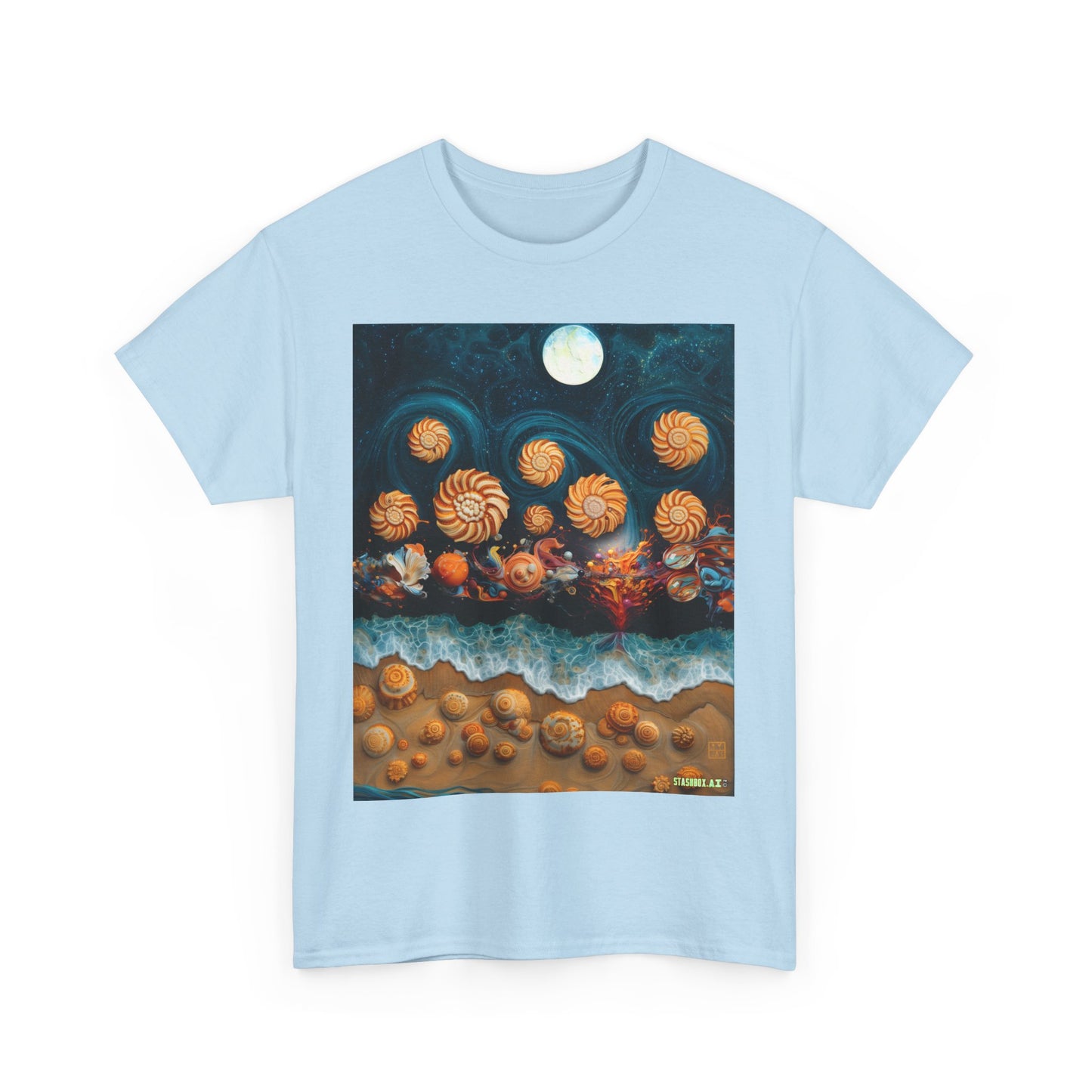 Unisex Heavy Cotton Tee Tropical Magic Beach 002