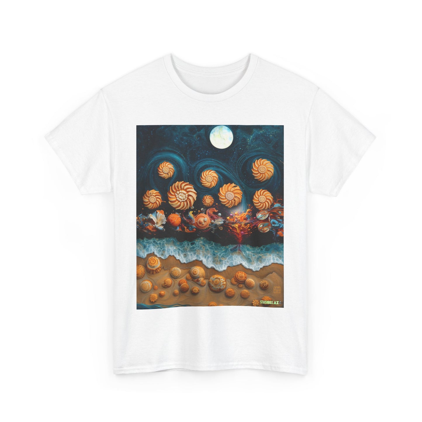 Unisex Heavy Cotton Tee Tropical Magic Beach 002