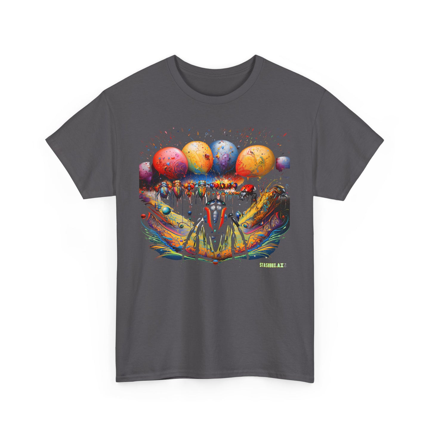 Unisex Adult Size Heavy Cotton Tee Colorful Bugs 003 T-Shirt