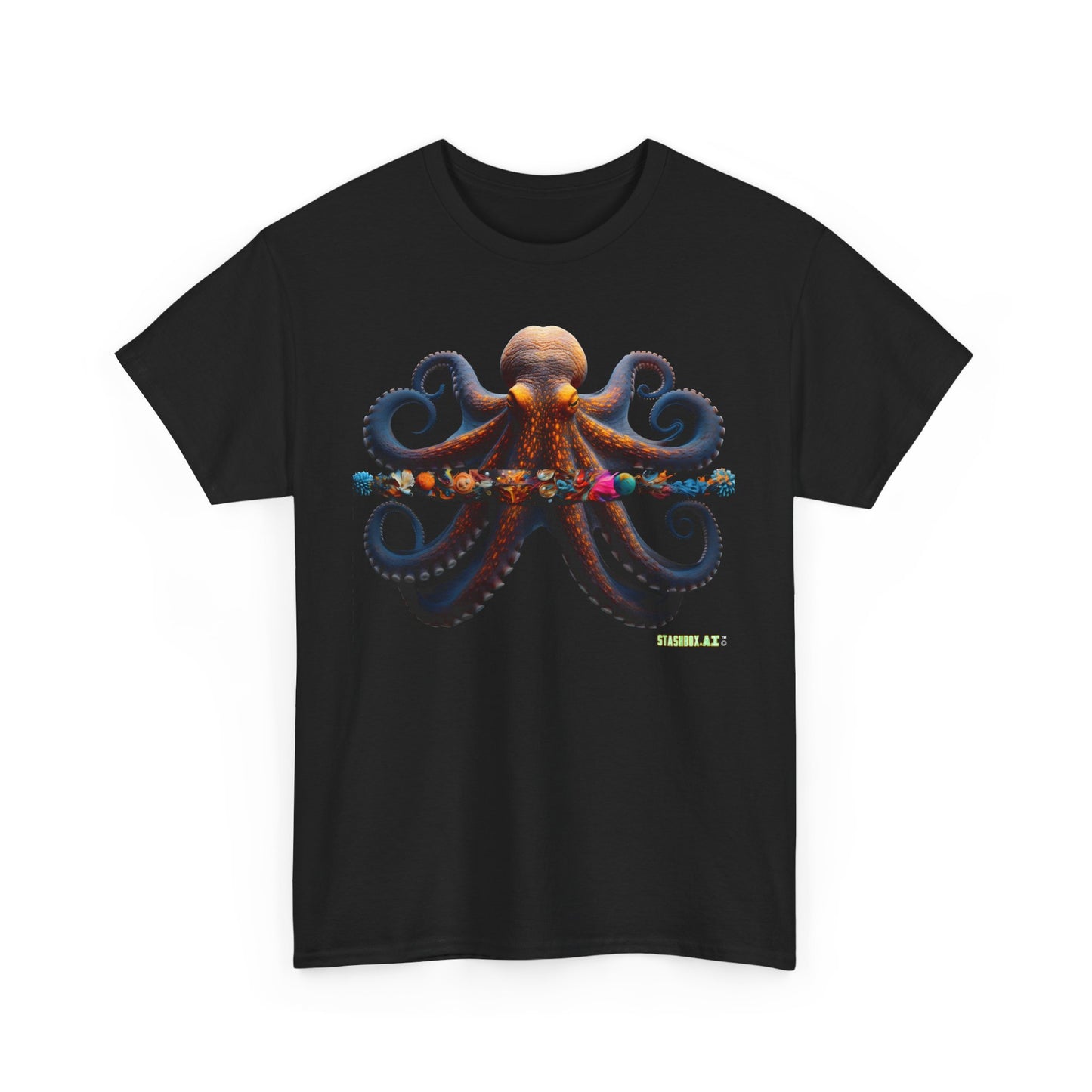 Unisex Heavy Cotton Tee Animal Octopus 001