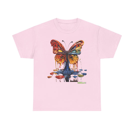 Unisex Heavy Cotton Tee Pop Surrealism Butterfly Design 008