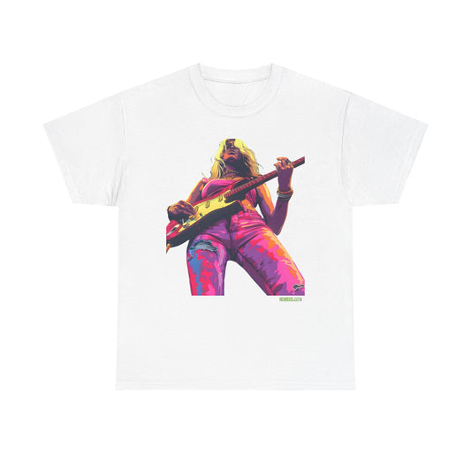 Unisex Heavy Cotton T-Shirt  Girl Guitarist Rocking 016