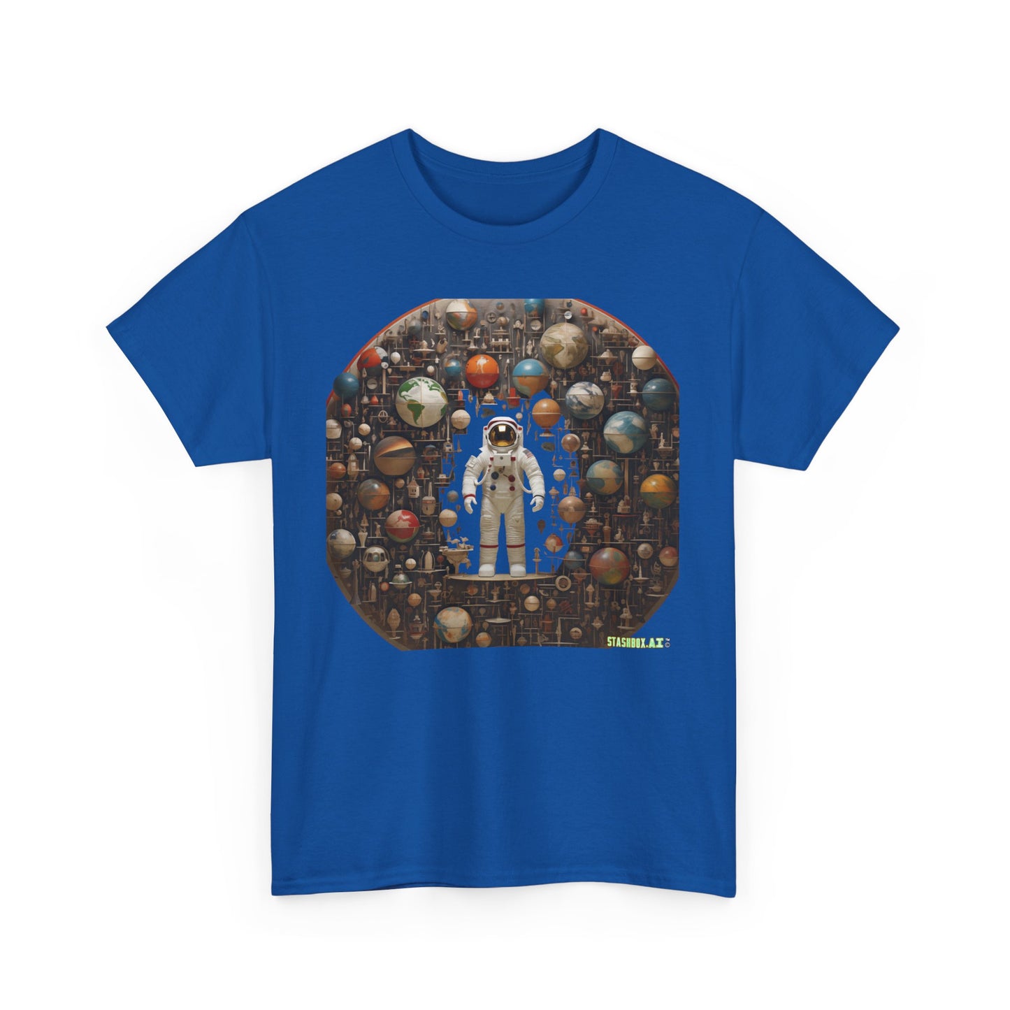 Unisex Adult Size Heavy Cotton Tshirt Astronaut Knolling 002