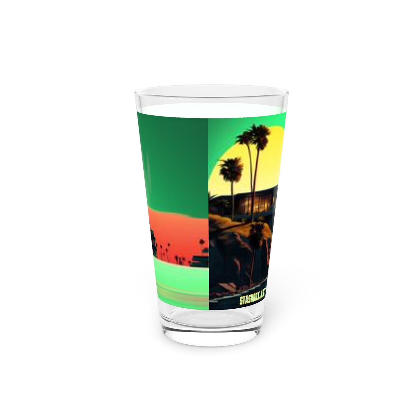 Pint Glass, 16oz Miami Inspired Architecture 004