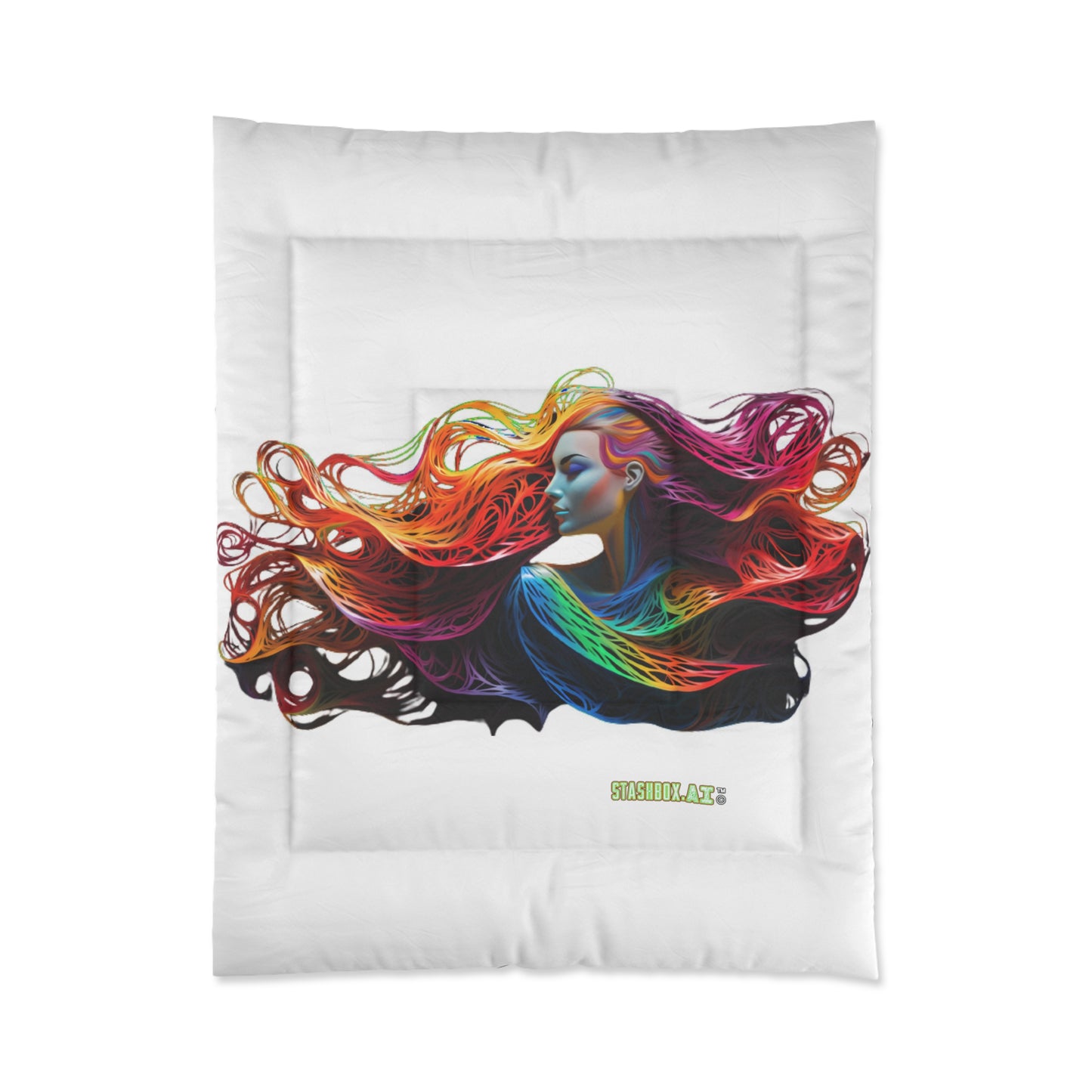 Bedding Comforter Beautiful Models Drawn with Rainbow Ink #015