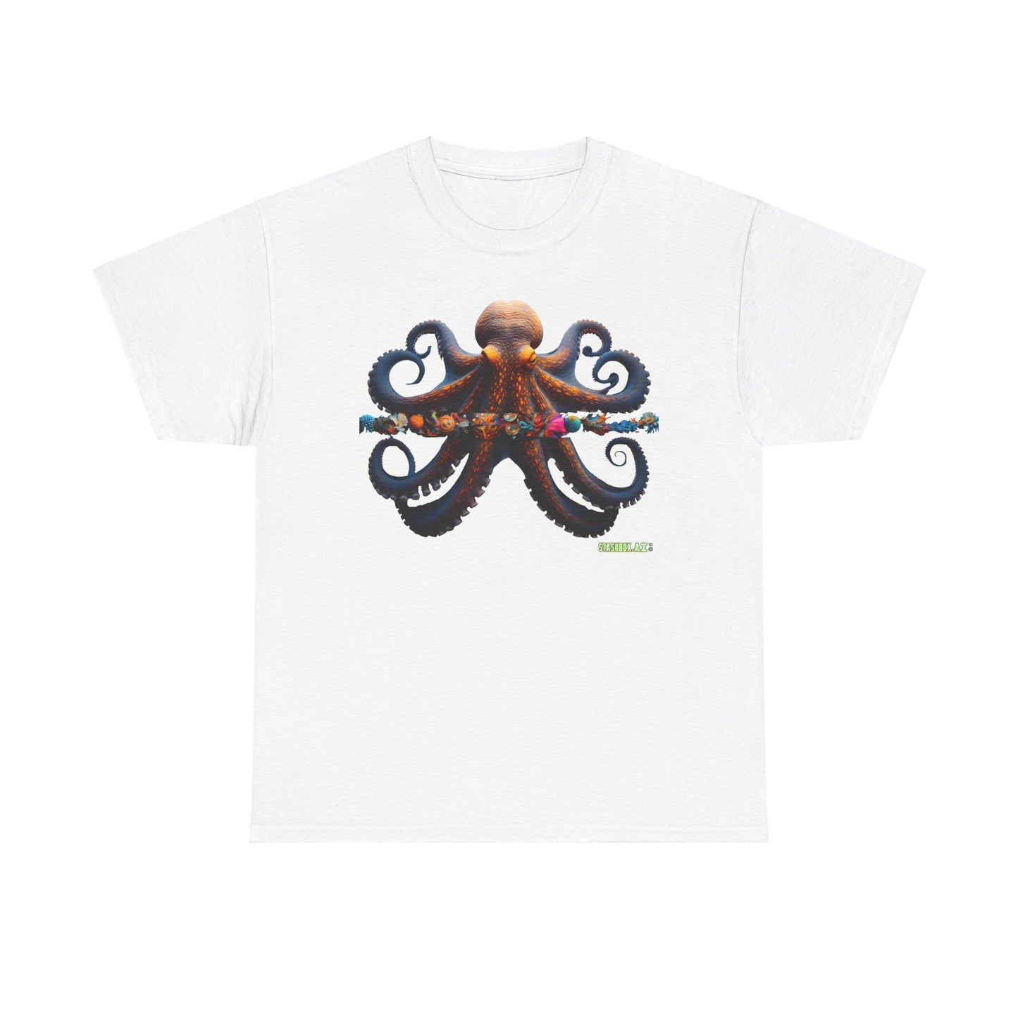 Unisex Heavy Cotton Tee Animal Octopus 001