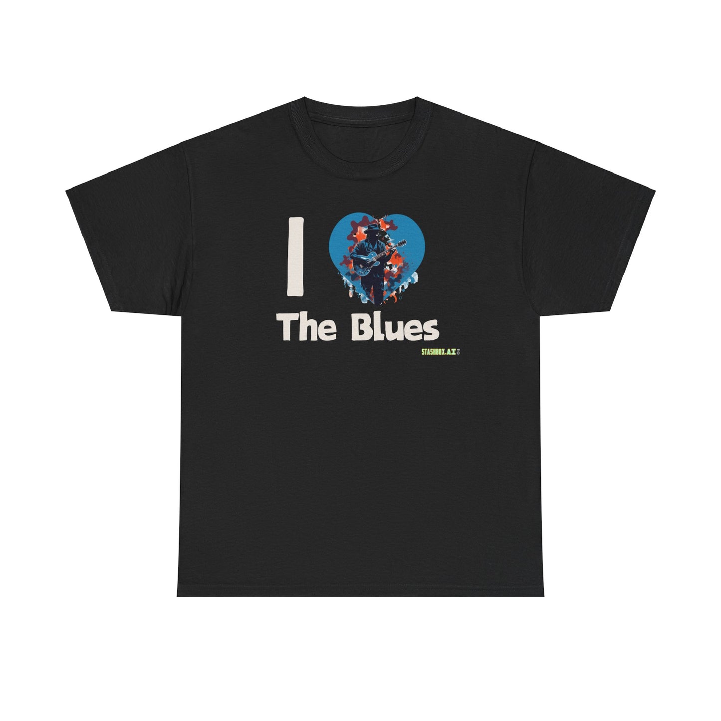 Unisex Heavy Cotton Tshirt I Heart The Blues 002