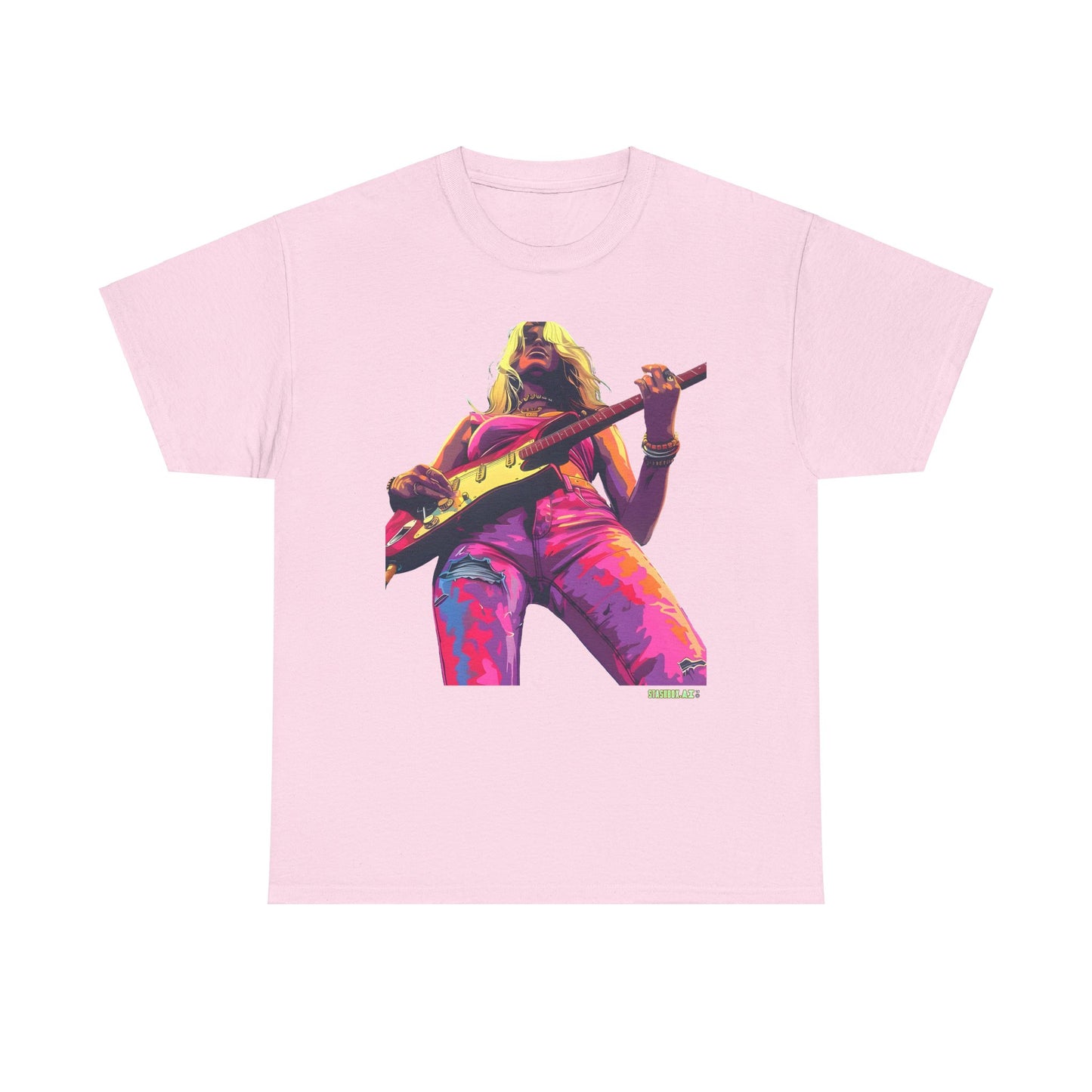 Unisex Heavy Cotton T-Shirt  Girl Guitarist Rocking 016