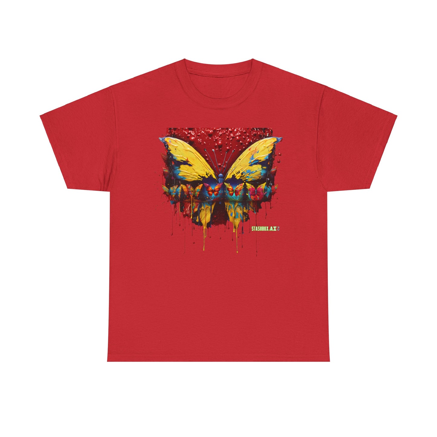 Unisex Heavy Cotton Tee Pop Surrealism Butterfly Design 010