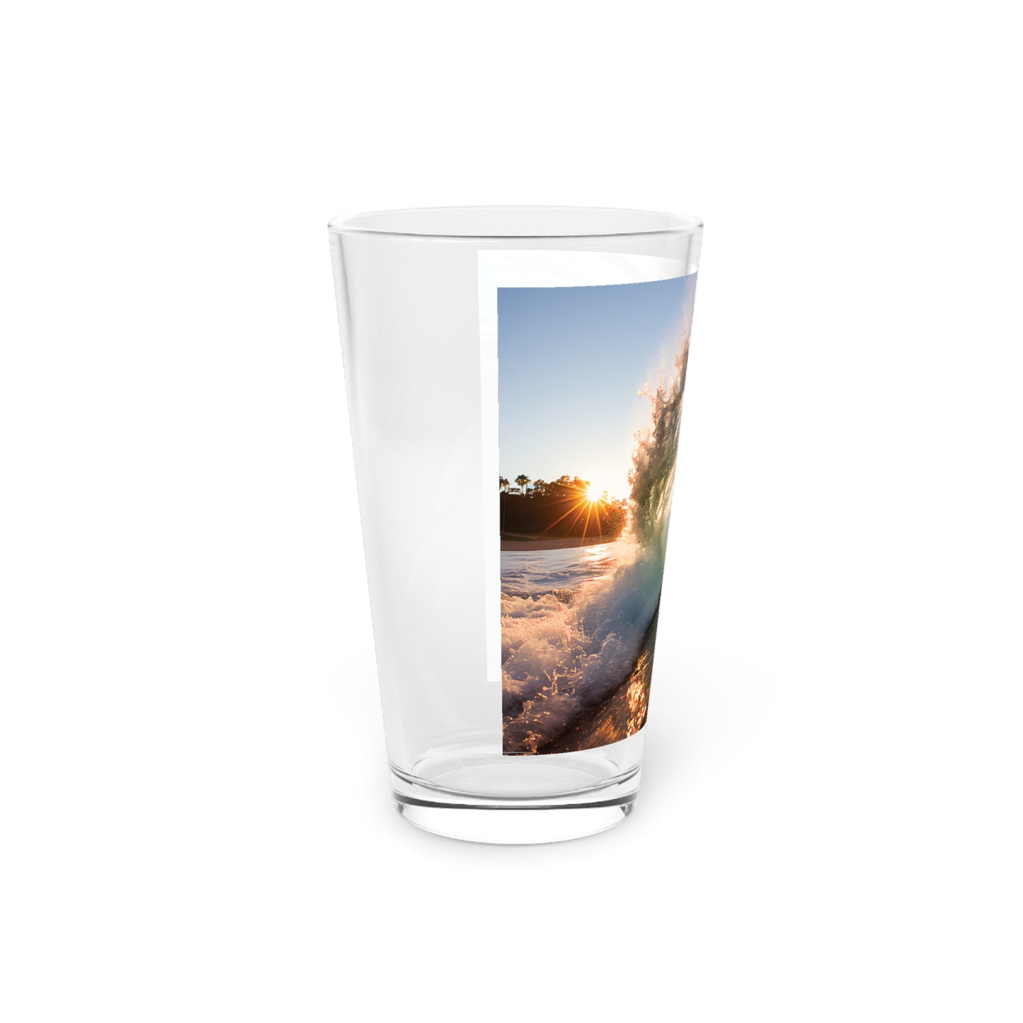 Pint Glass, 16oz Beautiful Wave - Waves Design 009