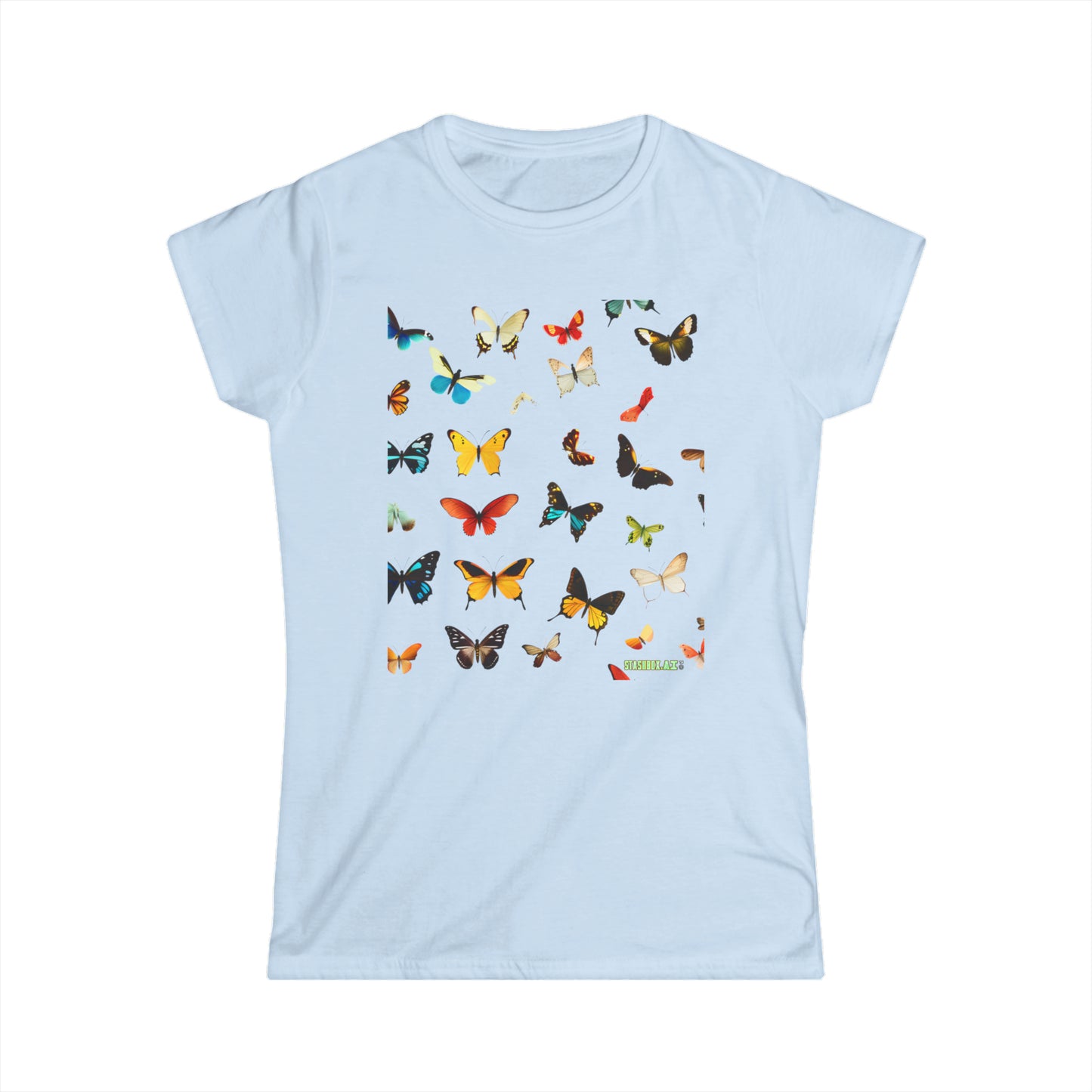 Women's Softstyle Tee - Colorful Geometric Butterfly 005