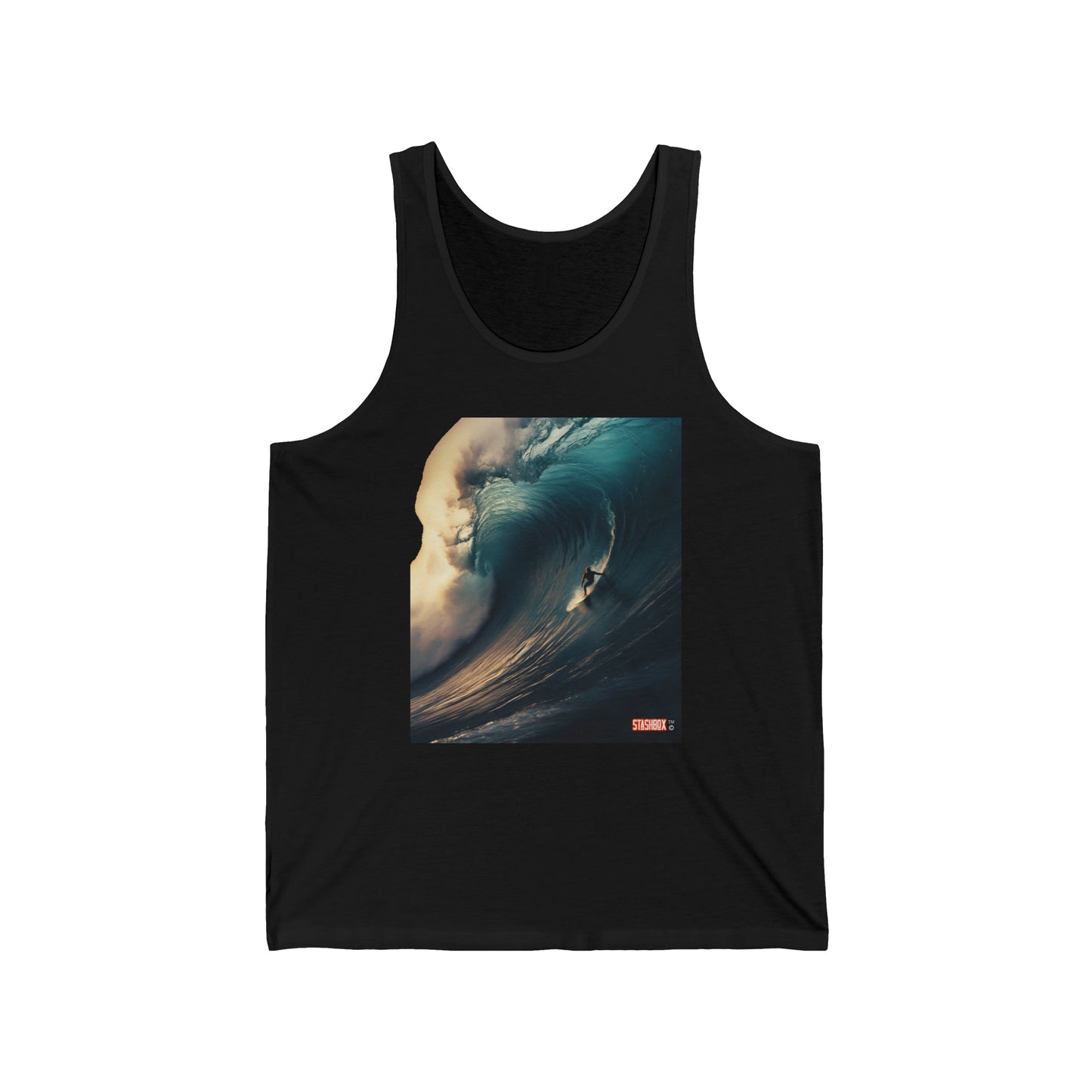 Unisex Jersey Tank Surfer, 50 Foot Barreling Wave 059