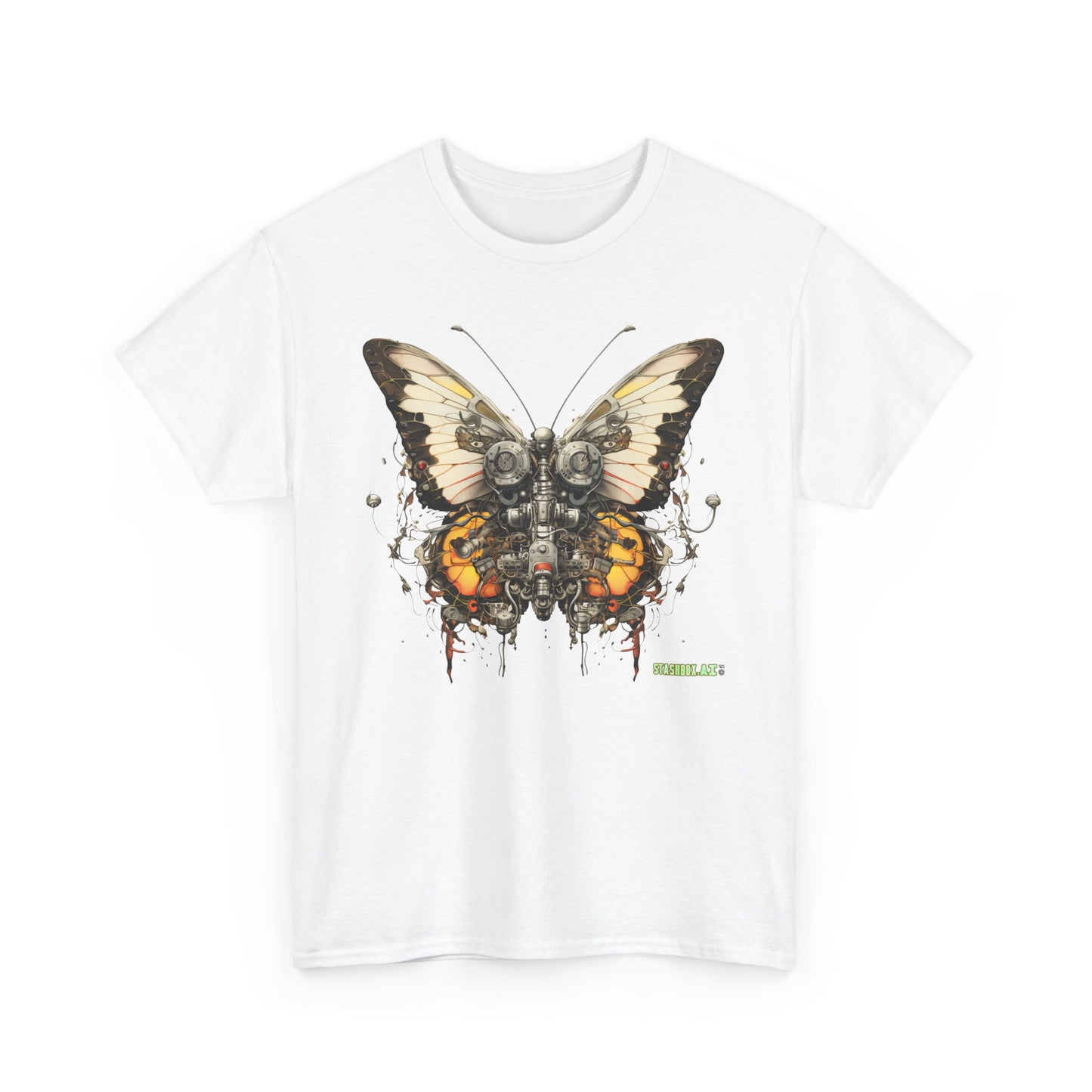 Unisex Heavy Cotton Abstract Butterfly Bio Punk T-Shirt 002