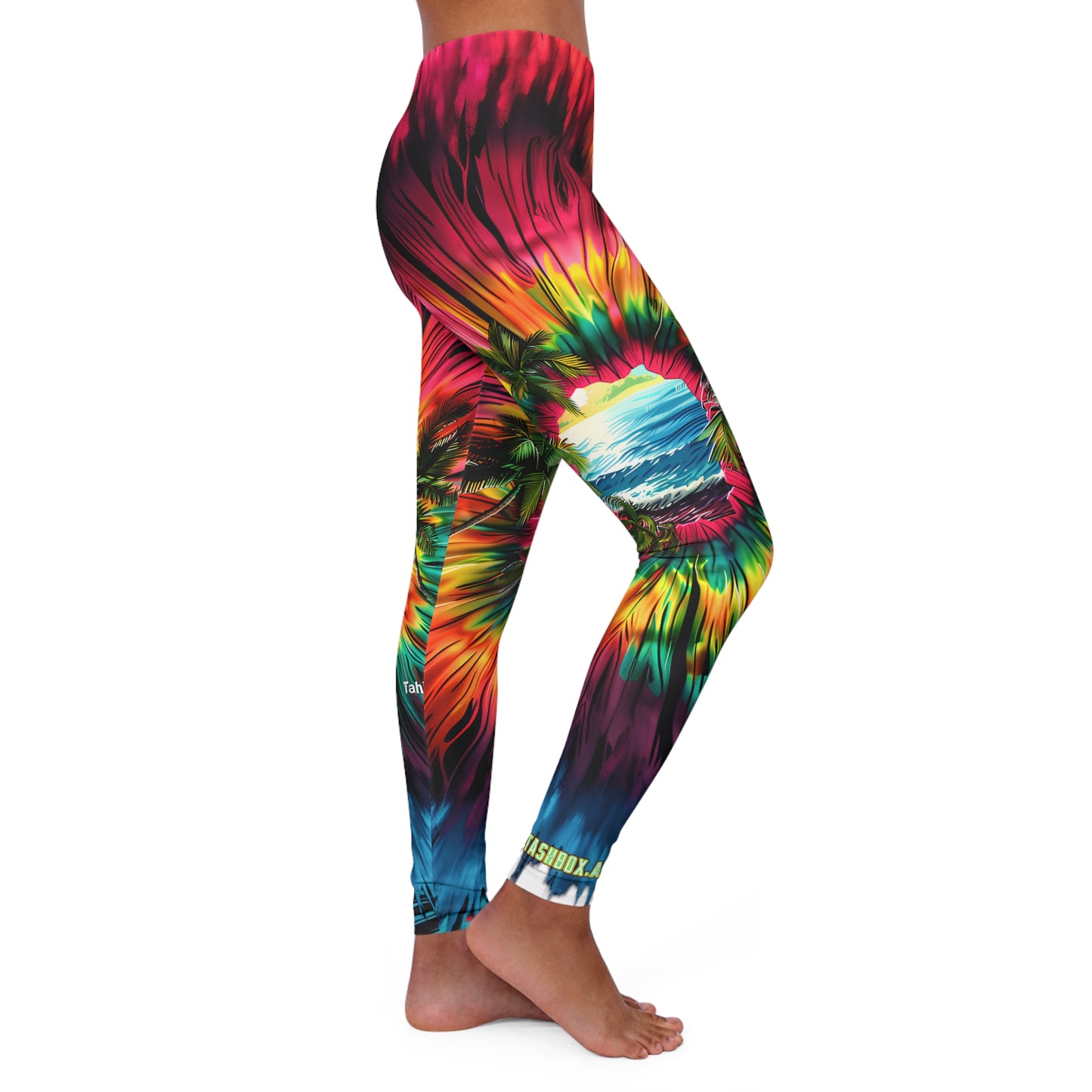 Women's Casual Spandex Leggings (AOP) Psychedelic Tropical 001