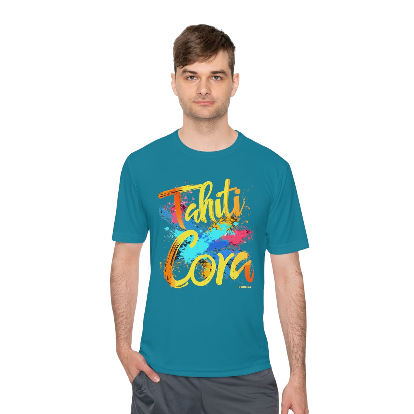 Unisex Moisture Wicking Tee Tahiti Cora Logo 003